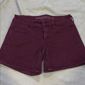 Burgundy American Eagle Jean Shorts